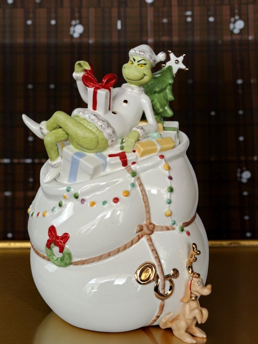 Lenox 894169 Merry Grinchmas GRINCH 9" Porcelain Cookie Jar Perfect but no box